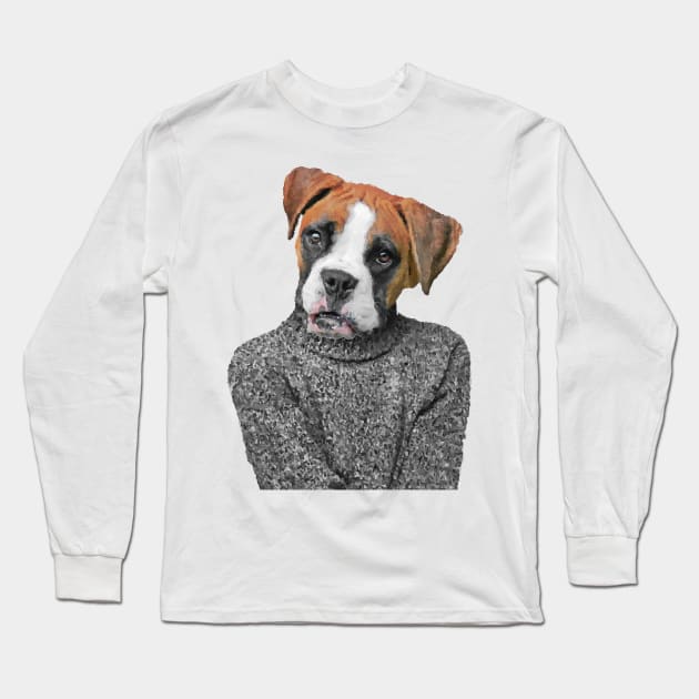 Shy Boxer Long Sleeve T-Shirt by DarkMaskedCats